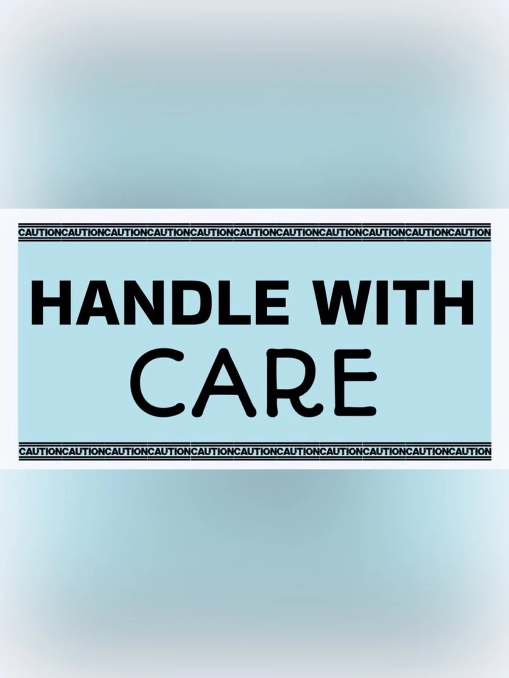 50 STICKERS - 2” x 1” - HANDLE WITH CARE